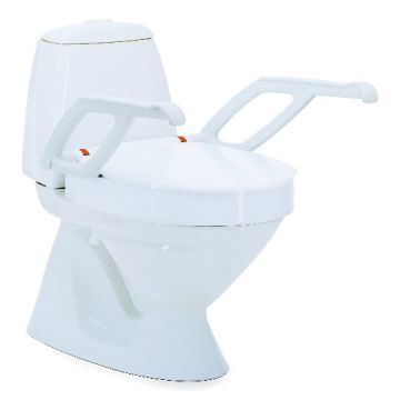 Invacare Toilettensitzerhöhung Aquatec 90000 mit Armlehnen und Deckel 10cm